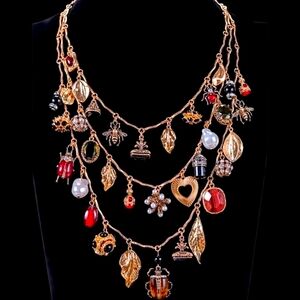 Multi Layer Gold Charm Necklace